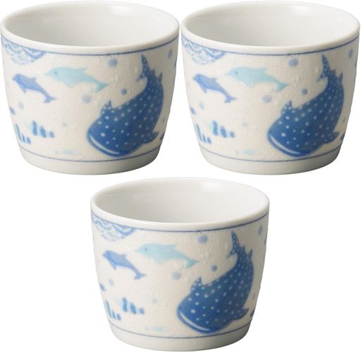 セトモノホンポ(Setomonohonpo)3個セット波間の甚兵衛蕎麦猪口[8.7x6.6cm]【そば猪口】