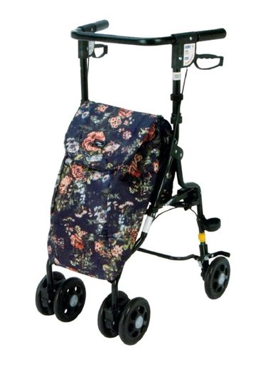 マキテックシルバーカーアンティローズ折りたたみU字ハンドル座れる収納大容量UX-2RF(4)