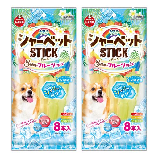 マルカンアクアチャージシャーベットスティック3種類のフルーツMIXりんご・バナナ・メロン風味40gx8本..