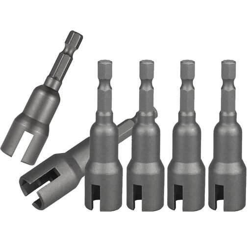 用途:蝶ネジ・蝶ナットの締め・ゆるめ作業に。各種産業用ボルト・ナットの着脱。 ビット長い:65mm。シャンク径:6.35mm。外径:19mm、内径:12mm。 セット内容:6本入り蝶ネジレンチ色:シルバータイプ:バタフライソケットレンチ 材質:クロームバナジウム鋼、錆に強い、強度や耐久性よい。 適応機種:電動ドライバーに取り付けて使用します。家庭用DIY、木工、自動車部品、プロの機械修理などに。