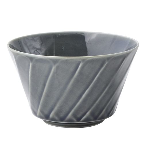 波佐見焼一真窯鉢ボウル小約13cm彫刻紋藍墨斜め彫電子レンジ食洗機可11108