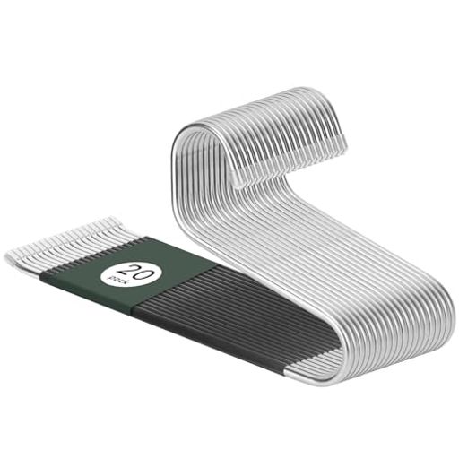 DOIOWNズボンハンガーステンレス鋼製8mm厚Z字型多機能ハンガー滑らない跡がつかない重いパンツ・ジーンズ・スカーフ対応省スペース20本組