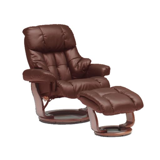 リクライニングチェア1人用映画鑑賞パーソナルチェア合成皮革ダークブラウン462545