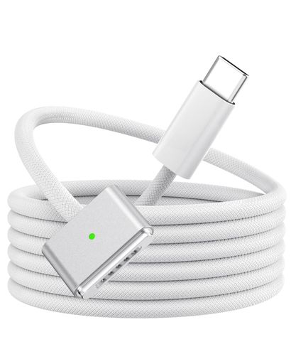 【140WUSB-CtoMag-Safe3磁気充電ケーブル】:最新のPD3.1急速充電規格を採用し、100Wの出力制限を超える140Wの充電器と組み合わせることで、Macbookのノートパソコンを簡単に充電できます。約30分で約60%の充電が可能です。USB-Magsafe3充電ケーブルを使用することで、MacbookPro16インチラップトップを最大140Wの高速充電が可能です。USBCtoUSBCケーブルでは140Wの高速充電ができません。