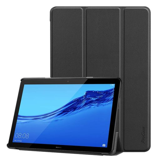 ProCase MediaPad T5 10.1 ケース AGS2-W09、スタンド機能 三つ折り ハードシェル スマートカバー 適用機種:10.1” MediaPad T5 (2019 2018発売) - ブラック