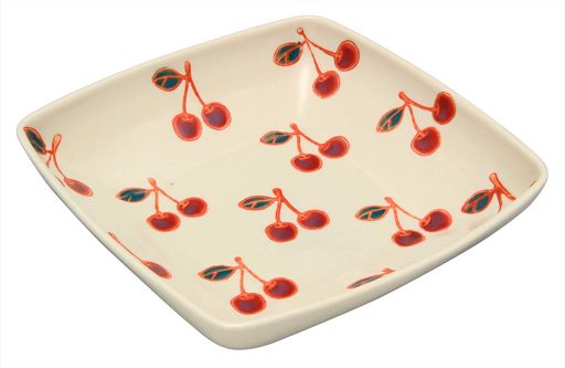 波佐見焼菊祥窯フルーツ角鉢約17cmサクランボ