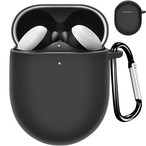 AIYYXX Pixel Buds Pro ケース 全面保護 ピクセルバッズプロ ケース【カラビナ付き】 キズ防止 耐衝撃 防水 防塵 紛失防止 装着充電可能 google pixel buds pro ケース(Pixel Buds Pro ,ブラック)