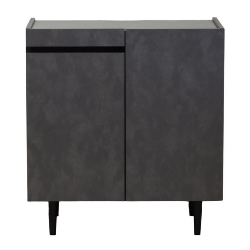 大川家具サイドボードサイドチェストブラック幅80cm石目調409145