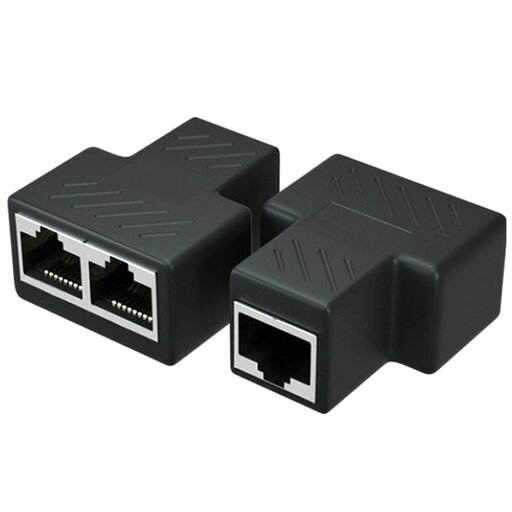 RJ45LANケーブル延長コネクタLANケーブル延長コネクLANイーサネットソケットコネクタアダプタ2本セット..