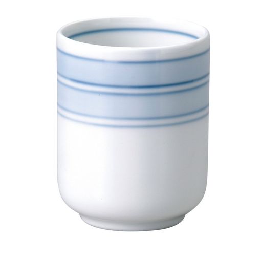宗峰窯湯のみコマ筋長湯呑ブルー約φ6.5x8.3cm492-13-063