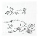 山本仁商店和雑貨京小物国宝鳥獣人物戯画蚊帳生地ふきん約30x30cm