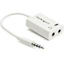 STARTECH.COM 4極ヘッドセット用アダプタ ホワイト 4極3.5MMプラグ - 2X 3極3.5MMジャック PC/IPHONE対応 MUYHSMFF...