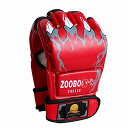 ZooBooMMAグローブハーフフィンガーボクシングファイトグローブ総合格闘技ミット調節可能なリストバンド付きUFCグローブSandaSparringパンチングバッグトレーニング用(フリーサイズ)