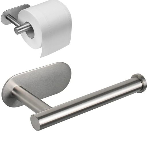 粘着式トイレットペーパーホルダー-粘着式トイレットペーパーロールホルダーキッチン洗面台ホテル用トイレットペーパーホルダー(シルバー)