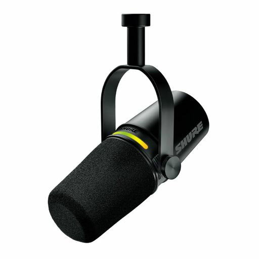 SHURE シュア MV7+ ポッドキャストマイクロホン ブラック MV7+-K : OBS 認証 ダイナミックマイク カーディオイド 単一指向性 USB-C XLR 有線 ノイズ除去 配信 ストリーミング YouTube 録音 レコーディ…