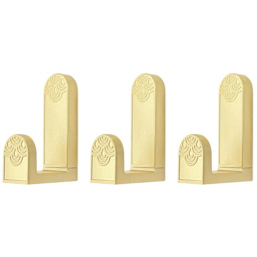 RIXIGOOD壁掛けフックおしゃれウォールフックネジ隠しデザイン鍵帽子コートタオルバッグ壁フックコート掛け服掛けドア玄関お風呂リビング整理整頓インテリアアンティークゴールド3個セ…