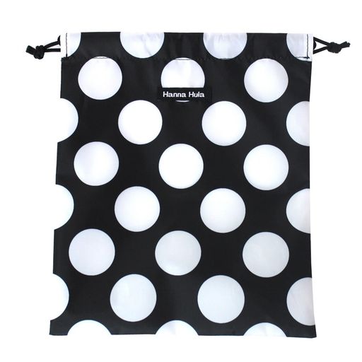 ハンナフラペット消臭マナー巾着Mブラックドット抗菌うんち袋消臭袋HannaHula