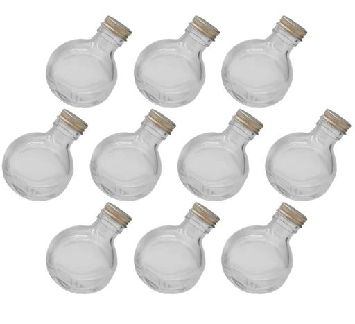 日本製ハーバリウム丸スキットル型ガラス瓶100cc10本セットrimo(R)オリジナルパッケージでお届け