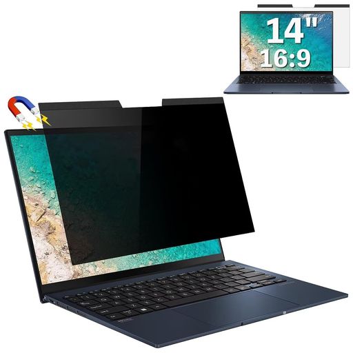 GFCFILM14インチ(16:9)マグネット式覗き見防止フィルタープライバシーフィルターブルーライトカット反..