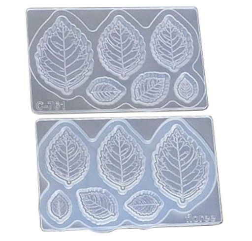 シリコン製ミニチュア用型抜き 樹脂粘土をはじめとする自然乾燥粘土、オーブン粘土・UV-LEDレジン・2液混合型レジン(エポキシ樹脂)でご使用頂ける便利なシリコーン型(モールド) 粘土などを型につめて抜くだけで簡単にリアルな薔薇のリーフパーツ...