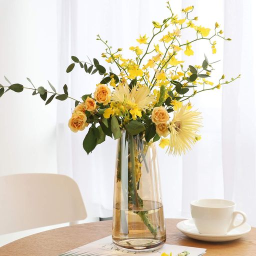 Crystal Products - 花瓶Lewondr花びんおしゃれがびんガラス花活けフラワーベースガラス容器吹きガラス高さ22cmガラスベースガーデニング水栽培テラリウム容器生け花ヒヤシンス花束一輪挿し花器インテリア…