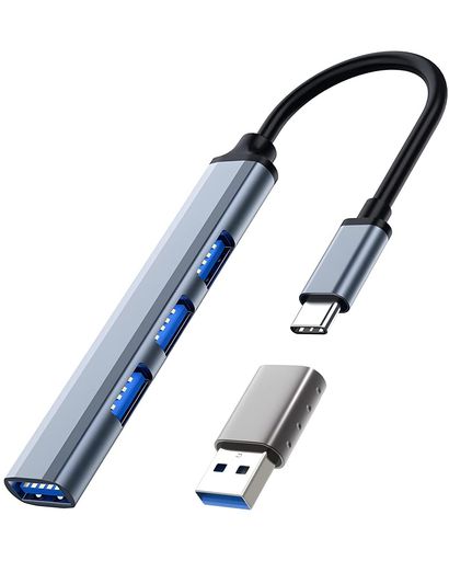 【USB C ハブ・ 4つUSBポートを搭載】 このUSBハブには1つUSB3.0ポート(5Gb/s)+3つUSB2.0ポートを搭載しており、MacBook/MacBook Proなどパソコン端子不足を解消し、USB Type-Cポートを多くのポートへ拡張利用可能です。 【高速データ転送・USB 3.0対応】1つUSB 3.0+3つUSB2.0ポートを搭載しており、 USB 3.0ポートで最大5Gbp/sの速さでデータ転送できます。USB2.0の約10倍の最大5Gbpsデータ伝送速度を提供し、HD動画も数秒で伝送可能です。USB2.0とも互換性があります。このUSBハブは最大電流が5v / 900mAので、外部デバイスの要求電流が900mAを超えると、安定して動作しません。(ご注意:USBハブを利用して充電場合、別売りのACアダプターを使用の必要があります。