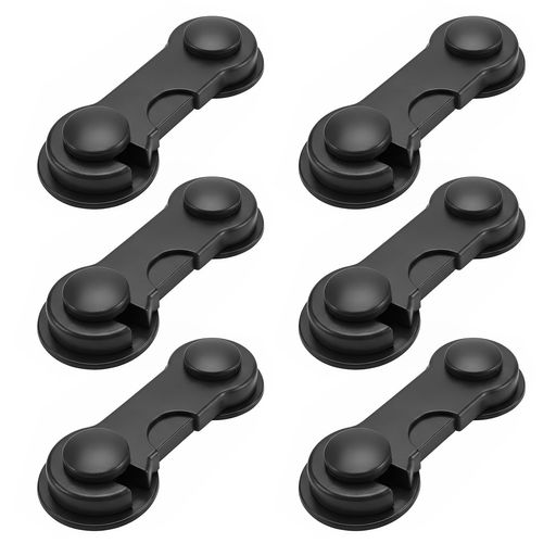 KKLM ドアロックストッパー キャビネットロック 6個入り 回転式 ドアロック ストッパー 回転式 穴あけ不要 家具に傷を付けない 子供安全ロック いたずら防止 ドア開け防止 キャビネット …
