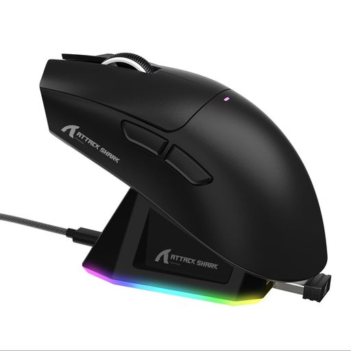 MAMBASNAKExATTACK SHARK X11 超軽量ゲーミングマウス 60g RGBマグネット充電スタンド 3モード接続 2.4Ghz/Bluetooth/Type-C ダブルBluetoothチャンネル 6レベルDPI切替