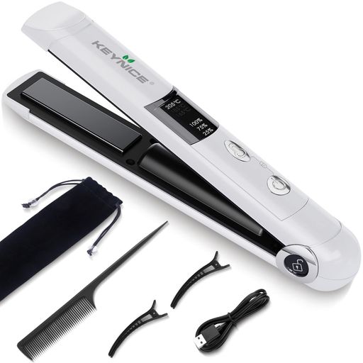 KEYNICE ヘアアイロン コードレス ミニ 2way 前髪用 USB充電式 15mm 3段階温度調節...