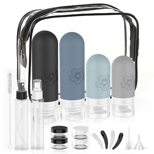 Costandトラベルボトル小分け詰め替え旅行19個トラベルセット小分けボトルトラベルアクセサリーパウチ容器詰め替え旅行用漏れ防止便利グッズかわいい桜柄フリップトップ液体収納保存詰…