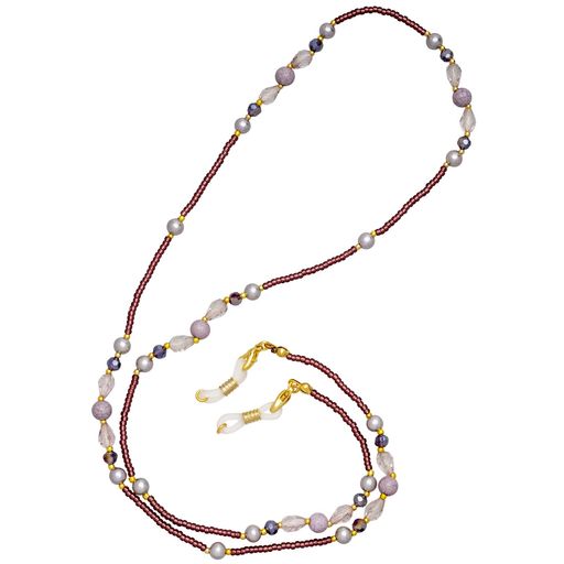 テーシーケース(Tccase)メガネホルダーメガネストラップ70cmシンプルネックレスアクリルガラスビーズず..