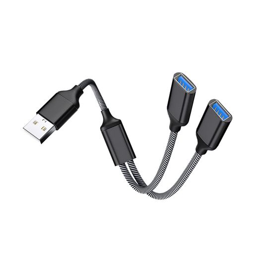 BRIIKPPUSBスプリッタYケーブル1進2出アダプタ充電データ伝送マルチポート拡張ハブPCMac自動車USB2.0