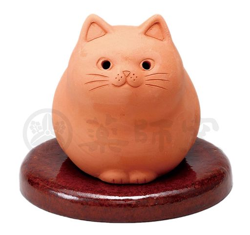 薬師窯メェイキャット香炉(小)(香立て付)