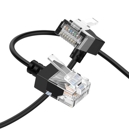 ThzzhnnoCat6Aイーサネットケーブル90度L型下向き角度1M、フレキシブルスリム&超薄型Cat6Rj45LANイーサ..