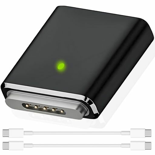 XiatiaosannUSBCからマグネット式3ポート充電アダプター、240WType-CメスからMag-Safe3オス充電アダプター(MacBookPro2023、BookAir2022、BookPro