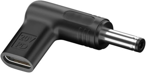 Type-C変換DELL4.5x3.0mm(20V)ノートPC100W対応USBPD変換アダプターDC電源トリガープラグUSBタイプCDCプラグ中ピン(ID端子)あり