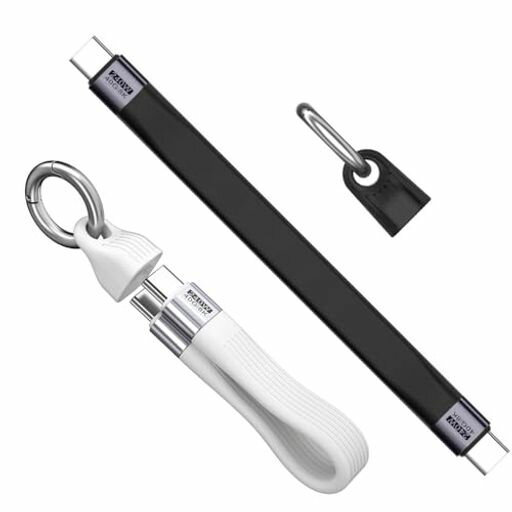 240W急速充電/40Gbpsデータ伝送8K@60HzUSB-CtoCUSB4TPEケーブル13cm+13cmThunderbolt4対応キーホルダー..