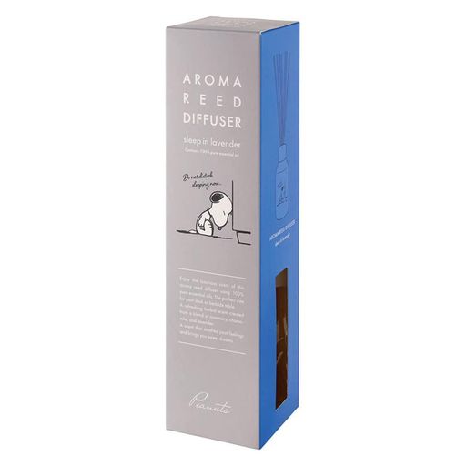 PEANUTSスヌーピーデザインのアロマリードディフューザーさわやかなラベンダーの香り90mL(ルームフレグ..
