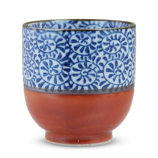 シートゥーシージャパン(CtocJapan)湯呑み赤Φ7.4x8cmコップ湯呑波佐見焼内外タコ唐草小821236