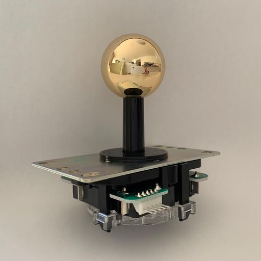 三和電子基板タイプジョイスティックレバーゴールド平鉄板シャフトカバー付JLX-TP-8YT-SK-AU