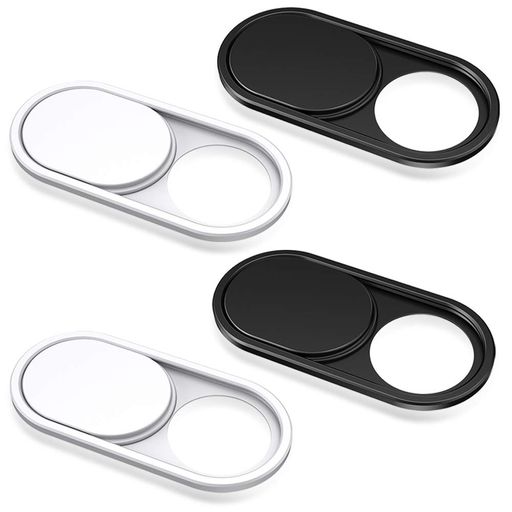 CloudValleyウェブカメラカバースライド0.04インチカメラカバーノートパソコンiMaciPadPCコンピュータータブレット超薄型ウェブブロッカープライバシー保護[2ブラック+2ホワイト]