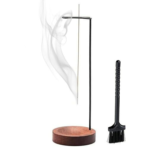 ZiSyouMaおしゃれ吊り下げ式線香たてインセンスホルダー木台座お線香立お香置き線香差しインテリア香炉..