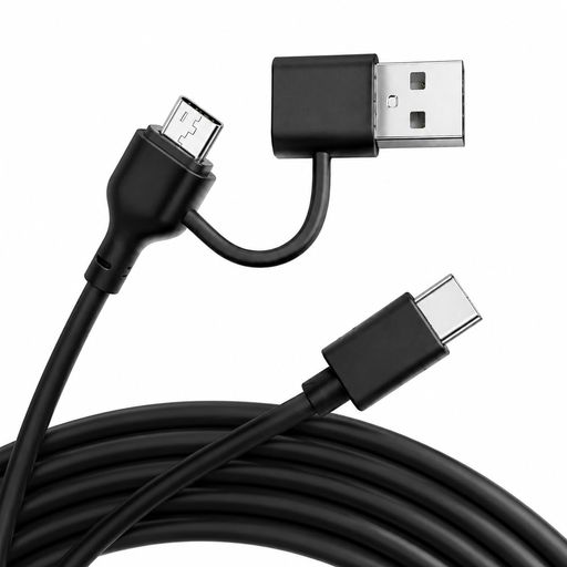 SKYBEST 充電ケーブル 2in1 USB-C to A/C ケーブル usb c 60W PD急速充電 超高耐久 高速データ転送 1メートル ブラック