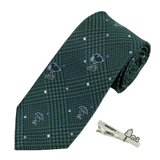 [ピーナッツ]ネクタイ&タイピンセットPN914458緑&TB-003SNOOPYスヌーピーネクタイタイピンプレゼント