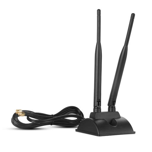 WiFiアンテナ2メートル、RP-SMAプラグ、2.4GHz/5GHzデュアルバンドマグネットベース、WiFi無線ルーターの信号強化に使用