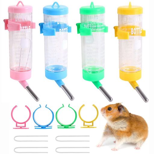 【製品仕様】内容:125mlの4色セット 素材:プラスチック、ステンレス 【便利で安心】ハリネズミ・ハムスターなど、小動物を飼育されている方に朗報です! 水飲みの悩みを解決してくれる、ロールボールタイプの自動給水器です。長時間家を離れる際も水遣りの心配なし。 【水漏れ防止】ボトルの上端は鉄線で単独でケージに吊るすことができます。ボトルの下端はステンレスで採用しております。ボトルの口は高品質のボールデザインを採用しており、水漏れを防ぎ、ケージを清潔に保つのに役立ちます。 【使い方】まず必ずボトルに水をいっぱい入れて、指で水口を塞ぎ、気泡が出て滴が出るまで数回上下に瓶の体を振り、瓶の内外の圧力の平衡をさせます。最後にケージに取り付けるだけでいいです。 【動物に適して】トトロ、ハムスター、マウス、ウサギ、鳥、ラット、子犬、チンチラ、スナネズミ、モルモット、犬、オランダのブタ、猫など。