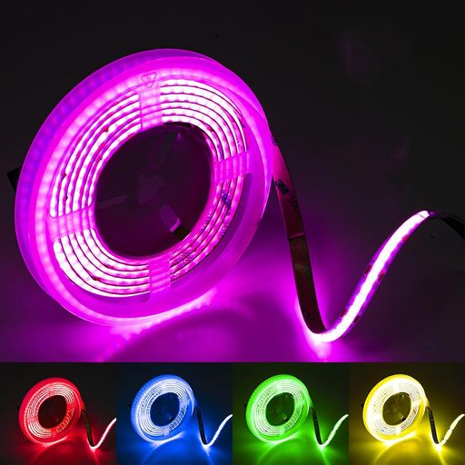 FCOB COB RGB LEDテープライト 576LEDs/m 2M 4PIN RGB DC5V 高密度 フレキシブル 幅8mm ストリップライト 調光調色 変形可能 切断可能 寝室 キッチンホーム 屋内装飾 非防水 コントローラーと電源がない daily-store-10362030 アクアデイリーストア パッケージ画像
