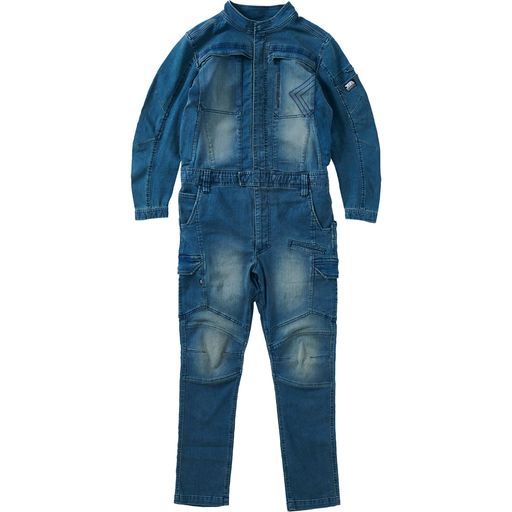 [武蔵野ユニフォーム]寅壱デニムツナギオールシーズン8890-501乗馬ズボン風作業着作業服春夏デニムツナ..