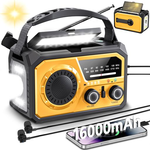 METI認証済 16000mAh大容量 防災ラジオ ソーラーラジオ 手回し AM FM対応 Type-C充電 スマホ充電 Blu daily-store-10344387 アクアデイリーストア パッケージ画像