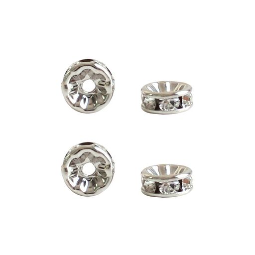 日本紐釦貿易(NipponChuko)NBKロンデル10個入φ6xH3mmクリスタルxシルバーA9-72-S